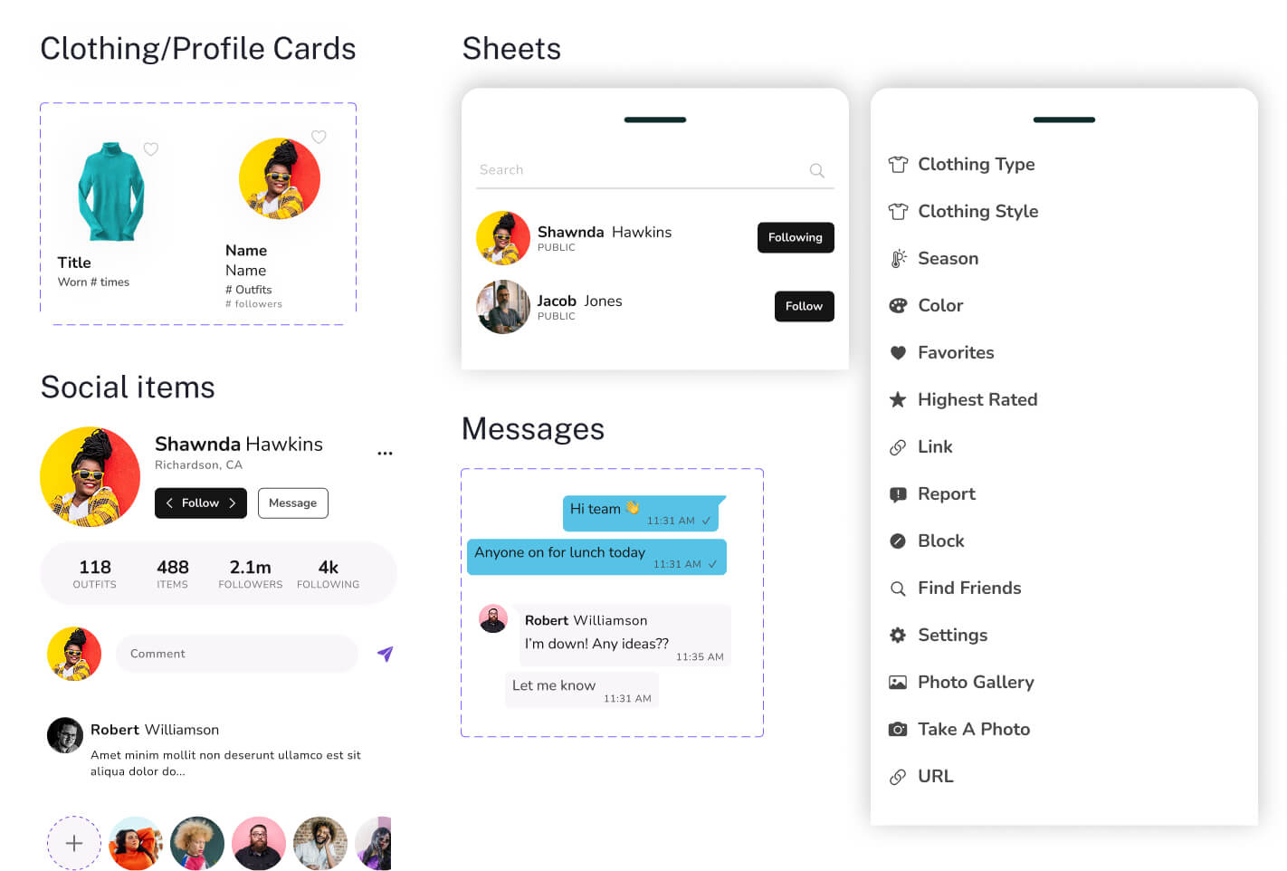 Design of social sharing
