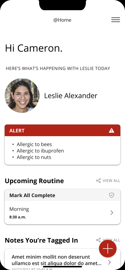 parent home dashboard