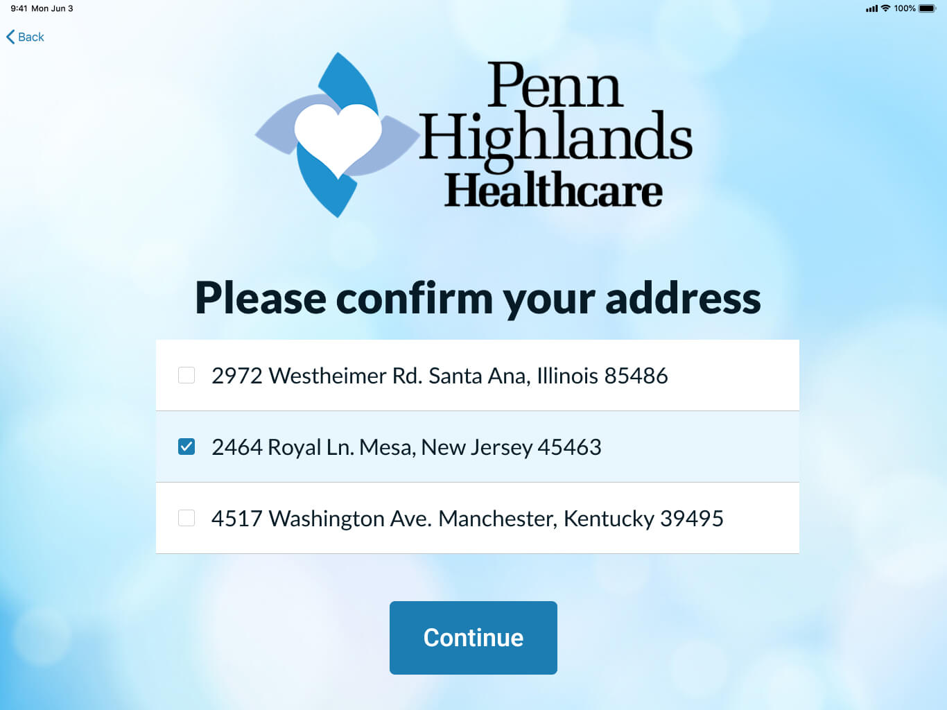 confirm address
