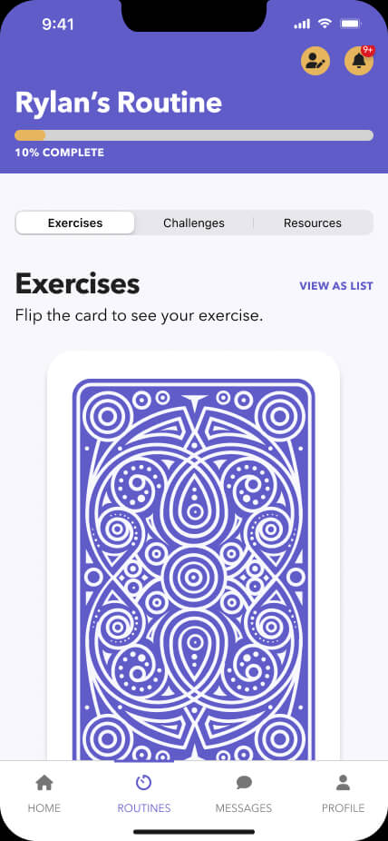 routine flip card